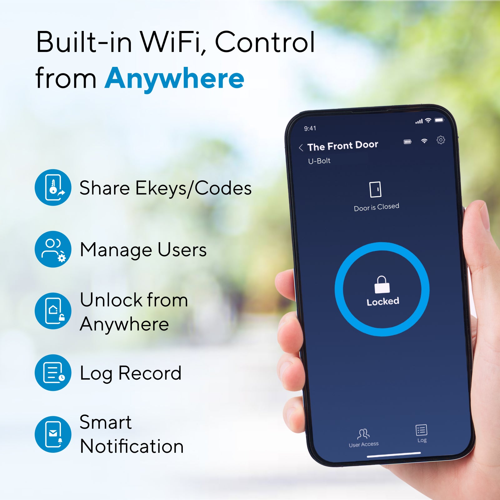 Built-in WiFi, Control from Anywhere