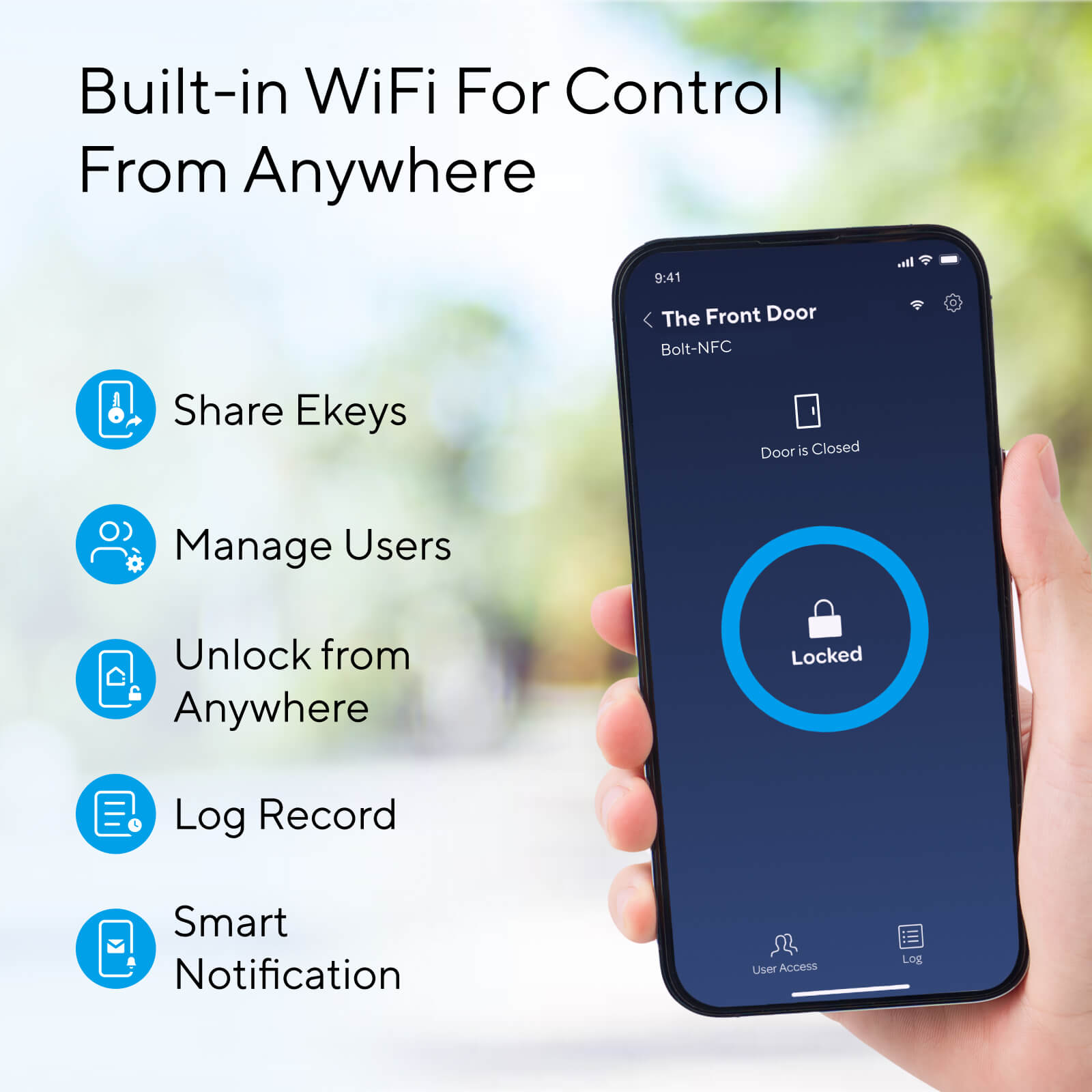 Built-in WiFi For Control From Anywhere.