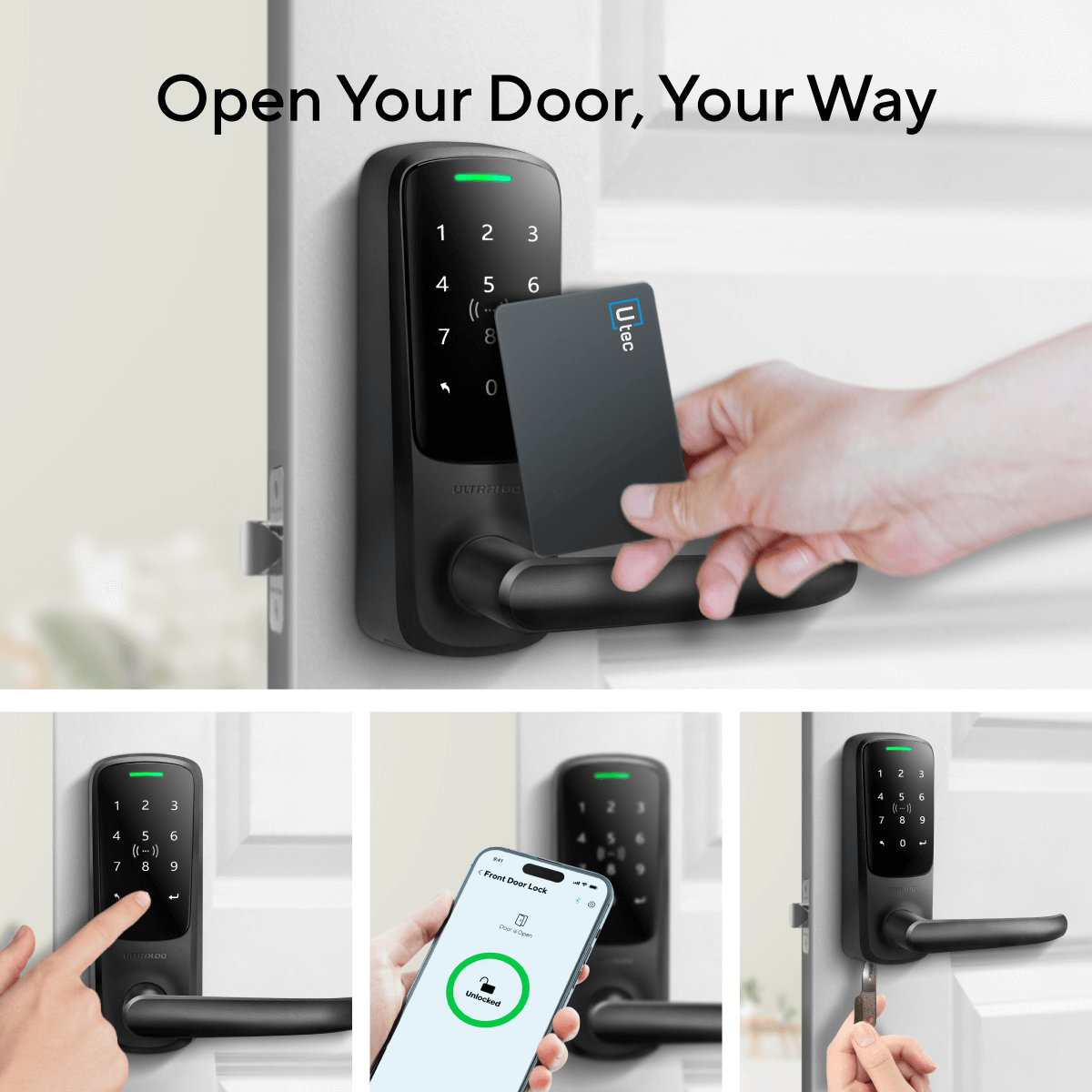 ULTRALOQ Latch 5 NFC Touchscreen Smart Lock | 5-in-1 Keyless Entry – U-tec