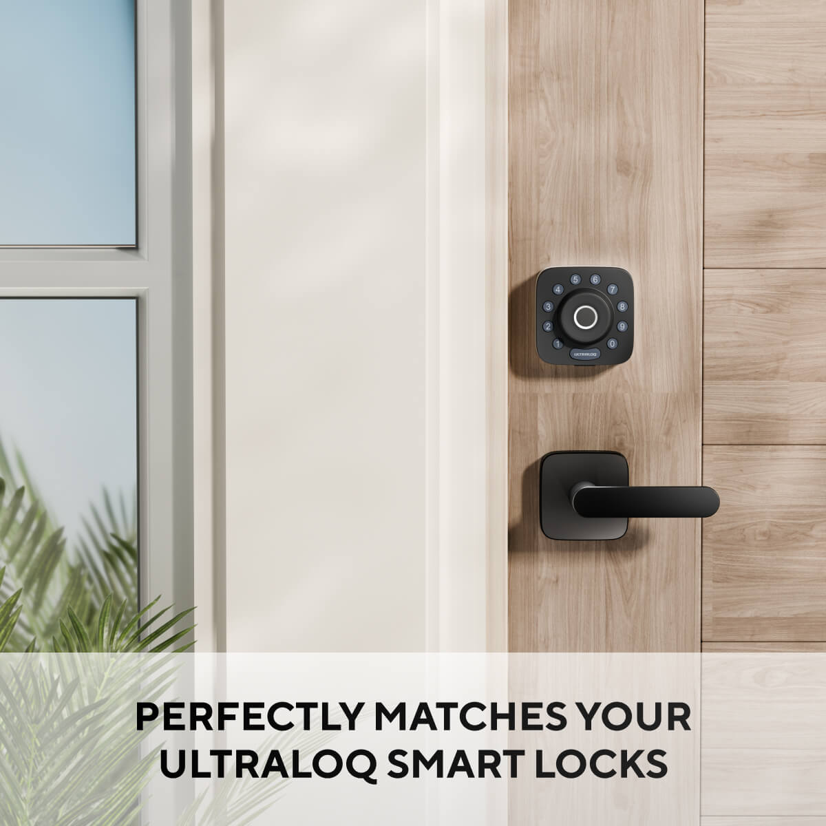 The Aluminum Alloy Black Handle perfectly paired with ULTRALOQ smart lock.