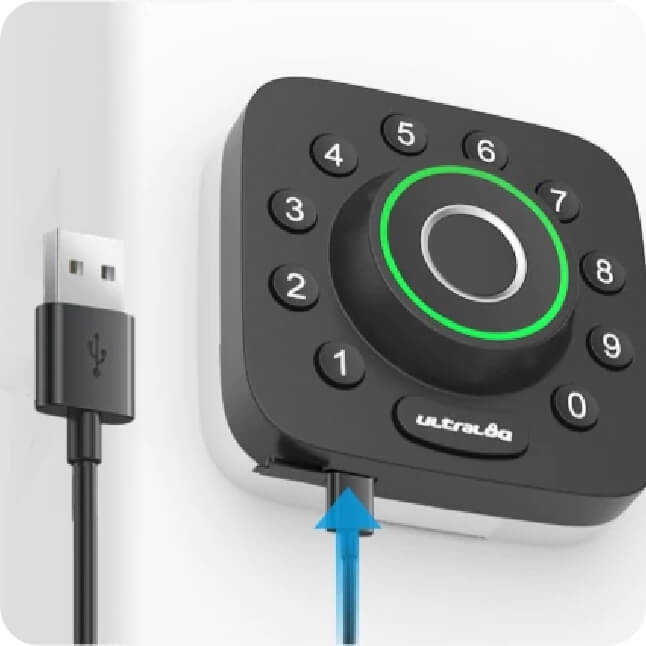 Image showing smart lock's backup power